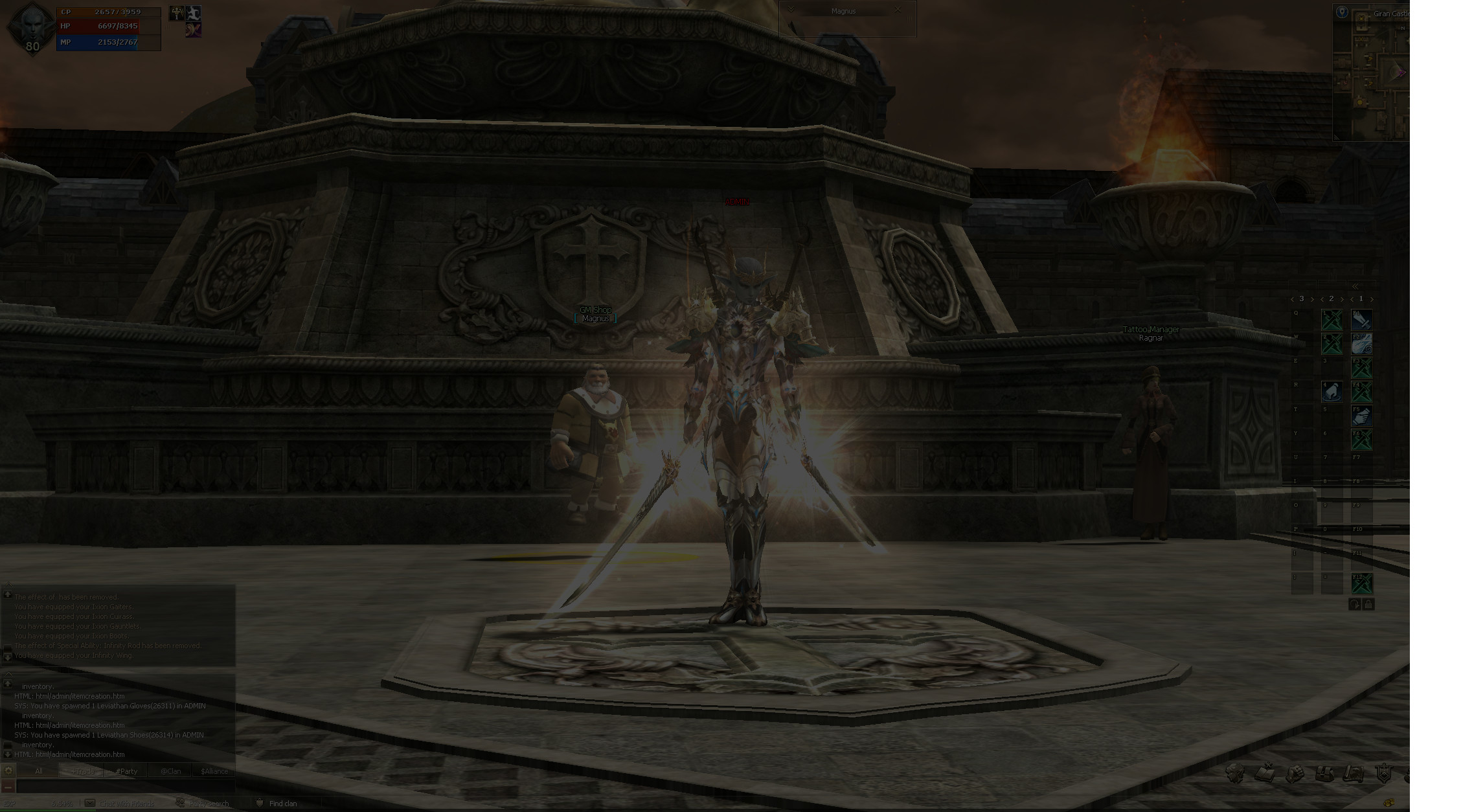 Set Ixion Light dentro del servidor