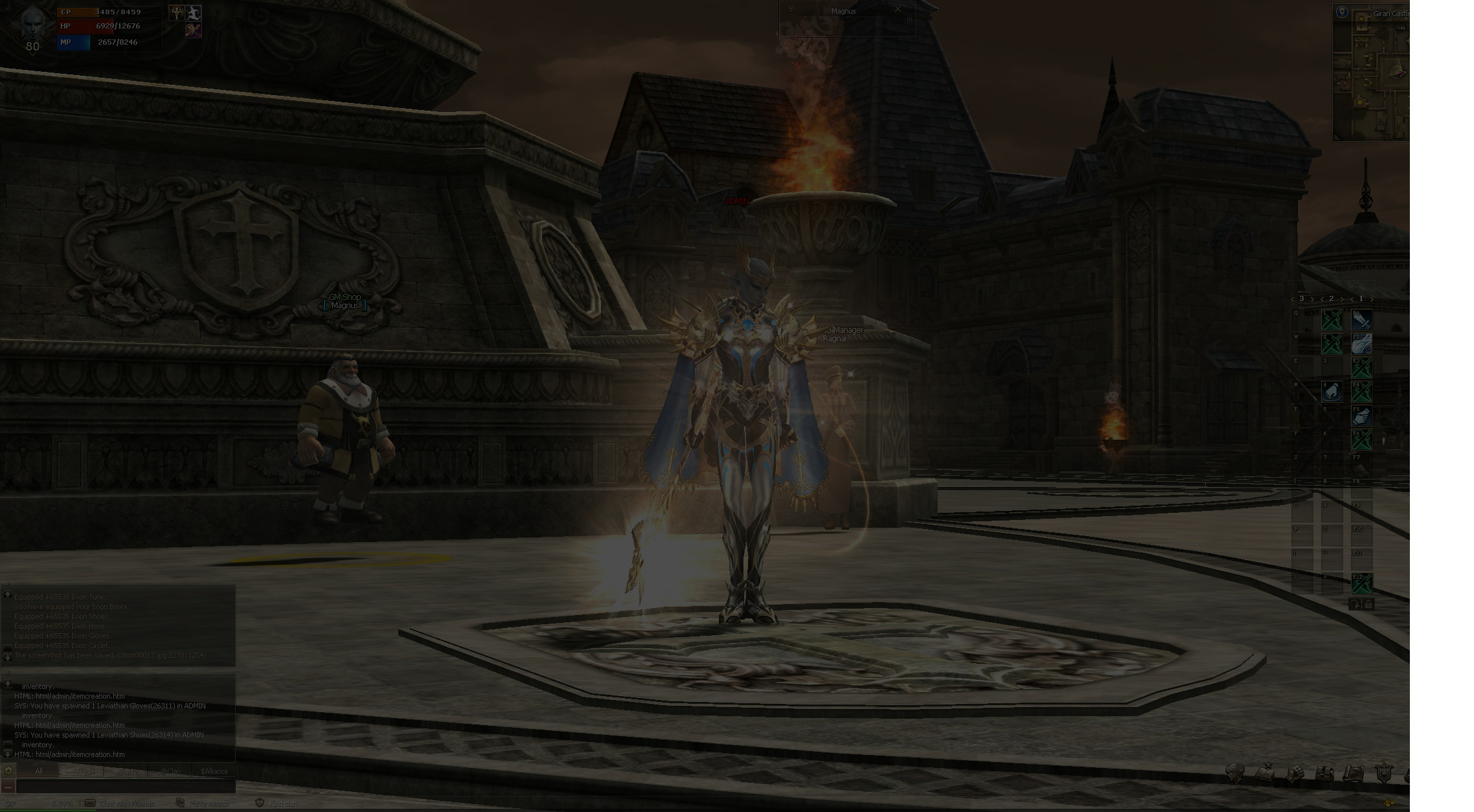 Set Ixion Robe dentro del servidor