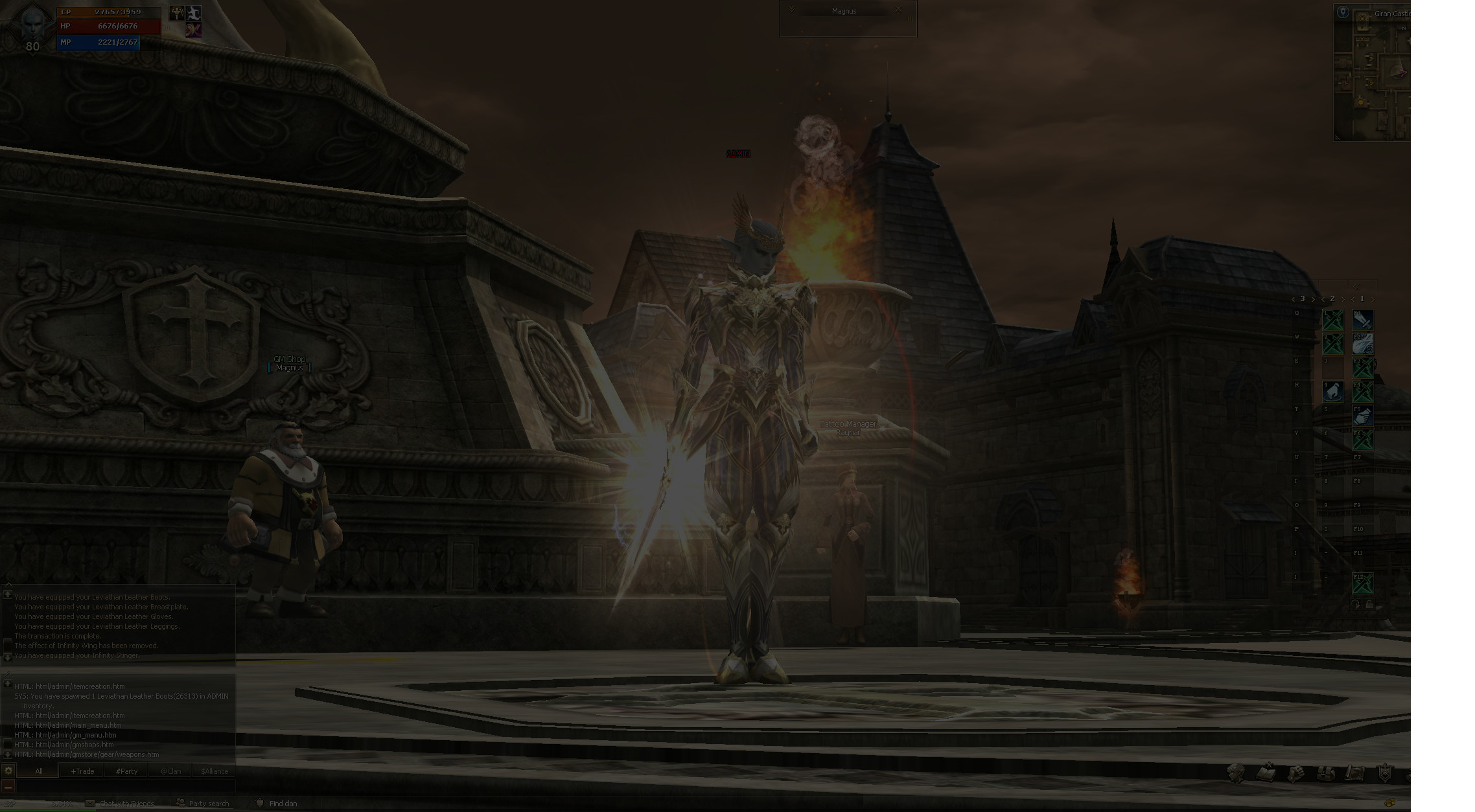 Set Leviathan Light dentro del servidor