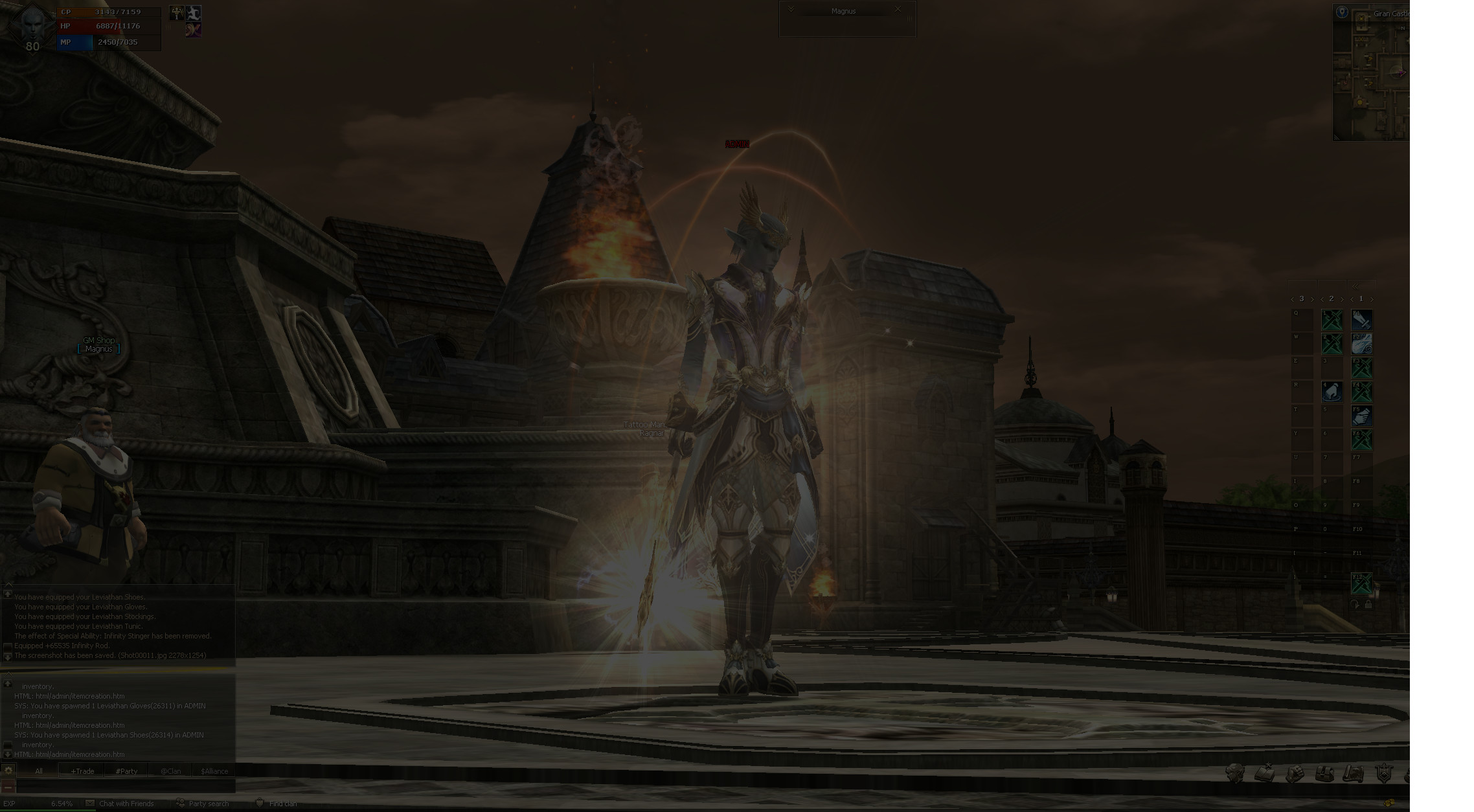 Set Leviathan Robe dentro del servidor